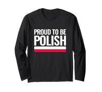 Proud To Be Polish Polonia Vintage Bandiera Polacca Maglia a Manica