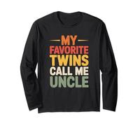 Proud Uncle of Twins Family Matching Clothing for Twin Uncle Maglia a Manica