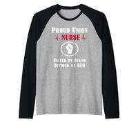 Proud Union Nurse Safe Staffing Saves Night Shift RN ER ICU Maglia con Maniche Raglan