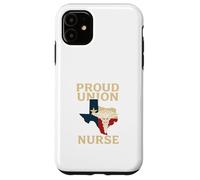 Proud Union Nurse Texas Flag RN Labor Rights Design Custodia per iPhone 11