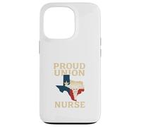 Proud Union Nurse Texas Flag RN Labor Rights Design Custodia per iPhone 13 Pro
