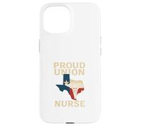 Proud Union Nurse Texas Flag RN Labor Rights Design Custodia per iPhone 15