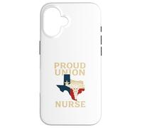 Proud Union Nurse Texas Flag RN Labor Rights Design Custodia per iPhone 16