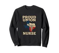 Proud Union Nurse Texas Flag RN Labor Rights Design Felpa