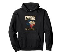 Proud Union Nurse Texas Flag RN Labor Rights Design Felpa con Cappuccio