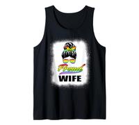 Proud Wife Messy Bun LGBT Rainbow Flag LGBTQ Pride Ally Canotta