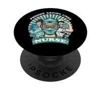 Proudly Saving Lives Nurse Funny For Nurses PopSockets PopGrip Adesivo