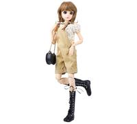 Proudoll 1/3 BJD Doll 60 cm 24 "SD Ball Jointed Dolls Fashion Girl Caroline Parrucca Cap Camicetta Pantaloncini Stivali Borsa a tracolla Libero di cambiare regalo ragazza fai da te