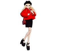 Proudoll Bambola 1/3 BJD 60 cm 24 pollici SD Ball Jointed Dolls Fashion Girl Caroline Basco Parrucca Giacca Gonna a Matita Camicia a Maniche Lunghe Borsa a Tracolla Tacchi Alti