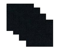 Proumhang 4 pezzi di tela 11 CT Tessuto per Punto Croce per ricamo in cotone nero Tessuto Aïda-30x45cm