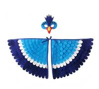 Proumhang Costume per Bambini con Ali di Uccello per età da 3 a 8 Anni,Gufo di Uccello e Maschera di Pavone Vestito da Gufo, Maschera per Occhi e Ali di Feltro,Halloween,Stile X1