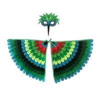 Proumhang Costume per bambini con ali di uccello per età da 3 a 8 anni,gufo di uccello e maschera di pavone vestito da gufo, maschera per occhi e ali di feltro,Halloween,Stile 3