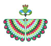 Proumhang Costume per Bambini con Ali di Uccello per età da 3 a 8 Anni,Gufo di Uccello e Maschera di Pavone Vestito da Gufo, Maschera per Occhi e Ali di Feltro,Halloween,Stile 4