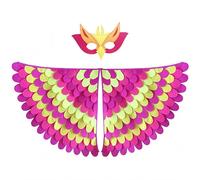 Proumhang Costume per bambini con ali di uccello per età da 3 a 8 anni,gufo di uccello e maschera di pavone vestito da gufo, maschera per occhi e ali di feltro,Halloween,Stile 15