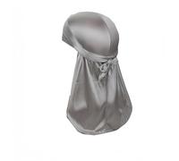 Proumhang Durag a Coda Lunga,Fasce per Capelli Unisex Durag 360 Waves,Cappello a Turbante,Cinghie Larghe,Bandana Pirata,Donne e Uomini Hip-hop Decorazione Quotidiana,Grigio