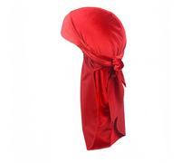 Proumhang Durag di Velluto per Uomini e Donne,Cappuccetto per la testa di durag a coda lunga,Pirata Bandane Turbante,Waves Headwraps Larghe Cinghie Cappello Copricapo Rosso