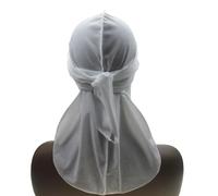 Proumhang Durag di Velluto per Uomini e Donne,Cappuccetto per la testa di durag a coda lunga,Pirata Bandane Turbante,Waves Headwraps Larghe Cinghie Cappello Copricapo Bianco