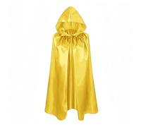 Proumhang Giallo Mantello con Cappuccio per Bambini e Bambine Mantello con Cappuccio Mantello da Strega Mantello da Vampiro Mantello del Diavolo Halloween Masquerade Natale Cosplay 80cm