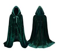 Proumhang Lungo Mantello con Cappuccio in Velluto Bambino Costume Halloween Carnevale Natale Capo Masquerade Verde