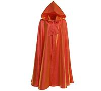 Proumhang Mantello con Cappuccio di Halloween Unisex Cappello da Vampiro del Tristo Mietitore Natale Masquerade Carnevale Strega Accessori Cosplay Costumi in Maschera per Adulti Bambini(S,Arancione)