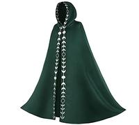 Proumhang Mantello con Cappuccio Maxi Cape Grim Reaper Vampire Carnival Halloween Capo Masquerade Costume di Natale Cosplay Adulti Verde XL