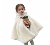 Proumhang Mantello da Bambina con Cappuccio,Poncho Invernale,Scialle all'aperto,Giacca con Cappuccio,Mantello da Principessa,Bebè Bambini Neonati Tuta da Neve,Bianco,90