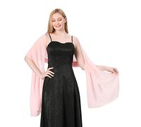 Proumhang Morbidi Scialli di Chiffon Sciarpe Avvolge per la Sposa Damigella d'onore Partito Abito da sera e Abiti da Occasione Speciale Elegante Seta per Donne Ragazza 70cm x 200cm Rosa chiaro