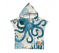 Proumhang Poncho da Surf/Bagno/Piscina/Spiaggia per Bambini,Asciugamano con Cappuccio in Microfibra,Accappatoio da Spiaggia,Asciugamani Poncho con Cappuccio per Ragazzi e Ragazze Stile 24 75x60cm