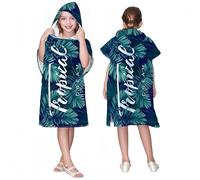 Proumhang Poncho da Surf/Bagno/Piscina/Spiaggia per Bambini,Asciugamano con Cappuccio in Microfibra,Accappatoio da Spiaggia,Asciugamani Poncho con Cappuccio per Ragazzi e Ragazze Stile X2 75x60cm