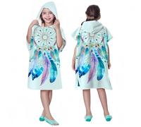 Proumhang Poncho da Surf/Bagno/Piscina/Spiaggia per Bambini,Asciugamano con Cappuccio in Microfibra,Accappatoio da Spiaggia,Asciugamani Poncho con Cappuccio per Ragazzi e Ragazze Stile 15 75x60cm