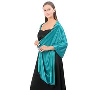 Proumhang Raso Setoso Wedding Wrap Stole Scialle Sciarpa per le Donne Signore Leggero Colore Solido Lungo Damigelle d'onore Elegante Luminoso Sera Partito Wedding Stole 200cm*70cm Verde Smeraldo