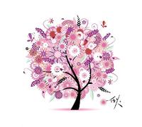 Proumhang Ricamo a Punto Croce Ricamo Fai da Te Pacchetto di Ricamo Dell'albero della Vita 45 * 45cm Autunno