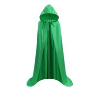 Proumhang Verde Mantello con Cappuccio Lungo in Raso Adulto Costume di Halloween Capo Masquerade Costume di Natale 2XL
