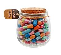 Prounion Capsule Lettere Messaggio in Una Bottiglia di Vetro, 100PCS Capsule Lettres Message per Fidanzato Fidanzata, Capsula Pillole Messaggi per Anniversario Compleanno San Valentino