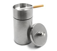 Prounion Posacenere Auto da Esterno Interno in Acciaio Inox, Portacenere Auto Antivento Antiodore con Coperchio Posaceneri da Esterni Car Cigarette Ashtray per AutoGiardino Ufficio Balcone Bar