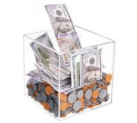 Prounion Salvadanaio Sicuro in Acrilico, Salvadanaio Trasparente Non Apribile, Piggy Bank Box Salvadanaii Salvadanai per Adulti Bambini, Può Salvare Solo il Salvadanaio Che Non Può Essere Estratto