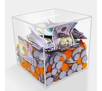 Prounion Salvadanaio Sicuro in Acrilico Trasparente Non Apribile, Grande Piggy Bank per Adulti e Bambini, Può Salvare Solo Ciò Che Non Può Essere Estratto