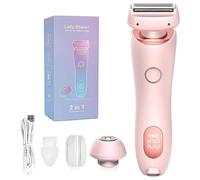 Proustore - Rasoio elettrico 2 in 1, modello The Glide Pro 3.0, con testina rimovibile, impermeabile, bagnato e asciutto, per gambe, braccia, ascelle, zona bikini (rosa)