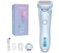 Proustore - Rasoio elettrico 2 in 1, modello The Glide Pro 3.0, con testina rimovibile, impermeabile, bagnato e asciutto, per gambe, braccia, ascelle, zona bikini (blu)