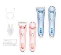 Proustore Razor, 2025 New 2 in 1 Electric Shaver Proustore Razors for Women, Waterproof Wet and Dry, Removable Head, for Leg Arm Underarm Bikini Area (Pink+Blue)