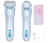 Proustore Razor, Glide Pro 3.0 Razor For Women, 2 in 1 Wet & Dry Waterproof Electric Razors,with Removable Head for Women Private Area, Armpits, Legs, Face (Blue)