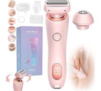 Proustore Razor, The Glide Pro 2 in 1 Bikini Electric Shaver Razors, Waterproof Wet/Dry Women's Razor, Glide Pro Shaver with Removable Head for Leg Arm Underarm Bikini Area (Pink)