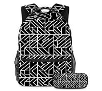 Prova comfort e praticità con il nostro set di zaini per bambini, perfetto per viaggi e scuola, motivo geometrico quadrato, Multicolore, B:29.4x20x40cm P:19x7.5x3.8cm, Zaini Daypack