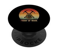 Prova di lavoro Blockchain Miner Bitcoiner Hash Power Bitcoin PopSockets PopGrip Adesivo