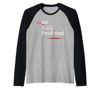 Prova di Lettura Grammatica Divertente Maglia con Maniche Raglan