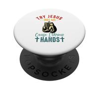 Prova Gesù non me perché lancio le mani pugile cristiano PopSockets PopGrip Adesivo