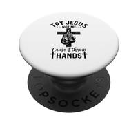 Prova Gesù non me perché lancio le mani pugile cristiano PopSockets PopGrip Adesivo