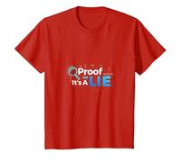 Prova o menzogna Data Geek Humor Codice Binario Fact Check Maglietta, Bambini, Rosso, 8 Anni