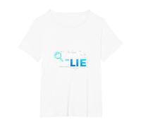 Prova o menzogna Data Geek Humor Codice Binario Fact Check Maglietta, Donna Plus-Size, Bianco, 4X