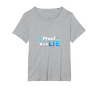 Prova o menzogna Data Geek Humor Codice Binario Fact Check Maglietta, Donna Plus-Size, Grigio Melange, 2X